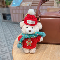 Gingerbread Man Sweater Bear Keychain Plush Doll Bag Charm Christmas Gift