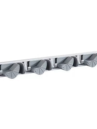 Wall-Mounted Aluminum Alloy Garden Tool Organizer with Hooks for Shovels, Brooms, Hoses, Mops