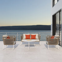Outdoor Nordic Rope Woven Patio Sofa Set for Balcony Villa Garden