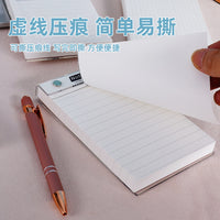 Acrylic Hardcover Tear-Off Notepad with Clip, Portable Mini Notebook with Detachable Lined/Grid Pages