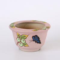 Hand-Painted Ceramic Succulent Planter with Butterfly Relief for Desktop Decor