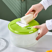 Manual Salad Spinner and Vegetable Dehydrator with Slicer