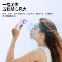 Portable Handheld USB Rechargeable Mini Fan with Cooling Feature and Foldable Neck Lanyard