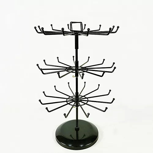 Rotating Iron Art Jewelry Display Stand for Necklaces and Bracelets