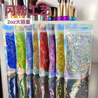 60g Bagged Laser Glitter Powder Mix for Makeup, Nail Art, DIY Crafts