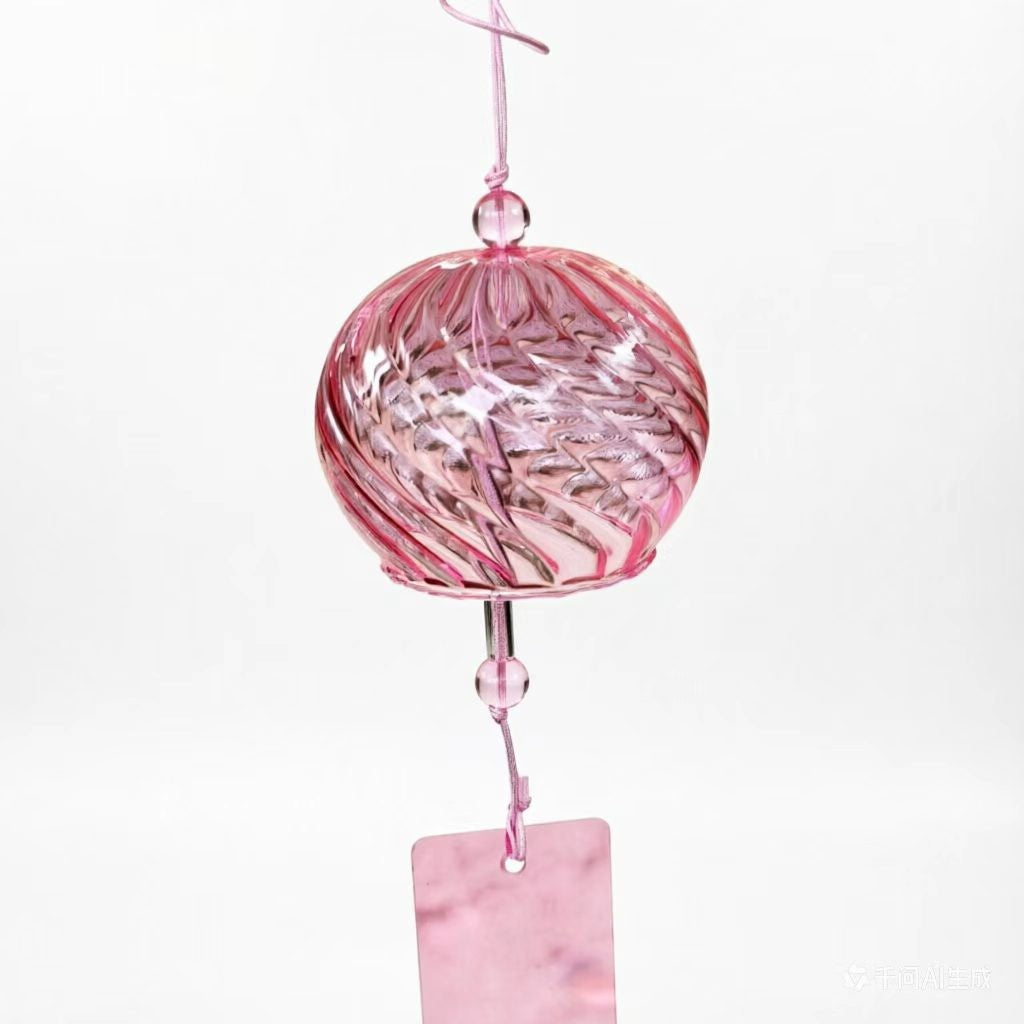 Colorful Striped Rotating Glass Wind Chime Outdoor Decor