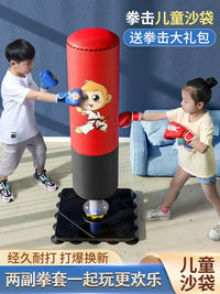 Kids' Freestanding Punching Bag with Boxing Gloves for Taekwondo & Martial Arts Training