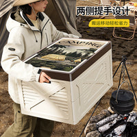 Foldable Storage Box with Lid and Handles for Camping, Car Trunk and Outdoor Organization