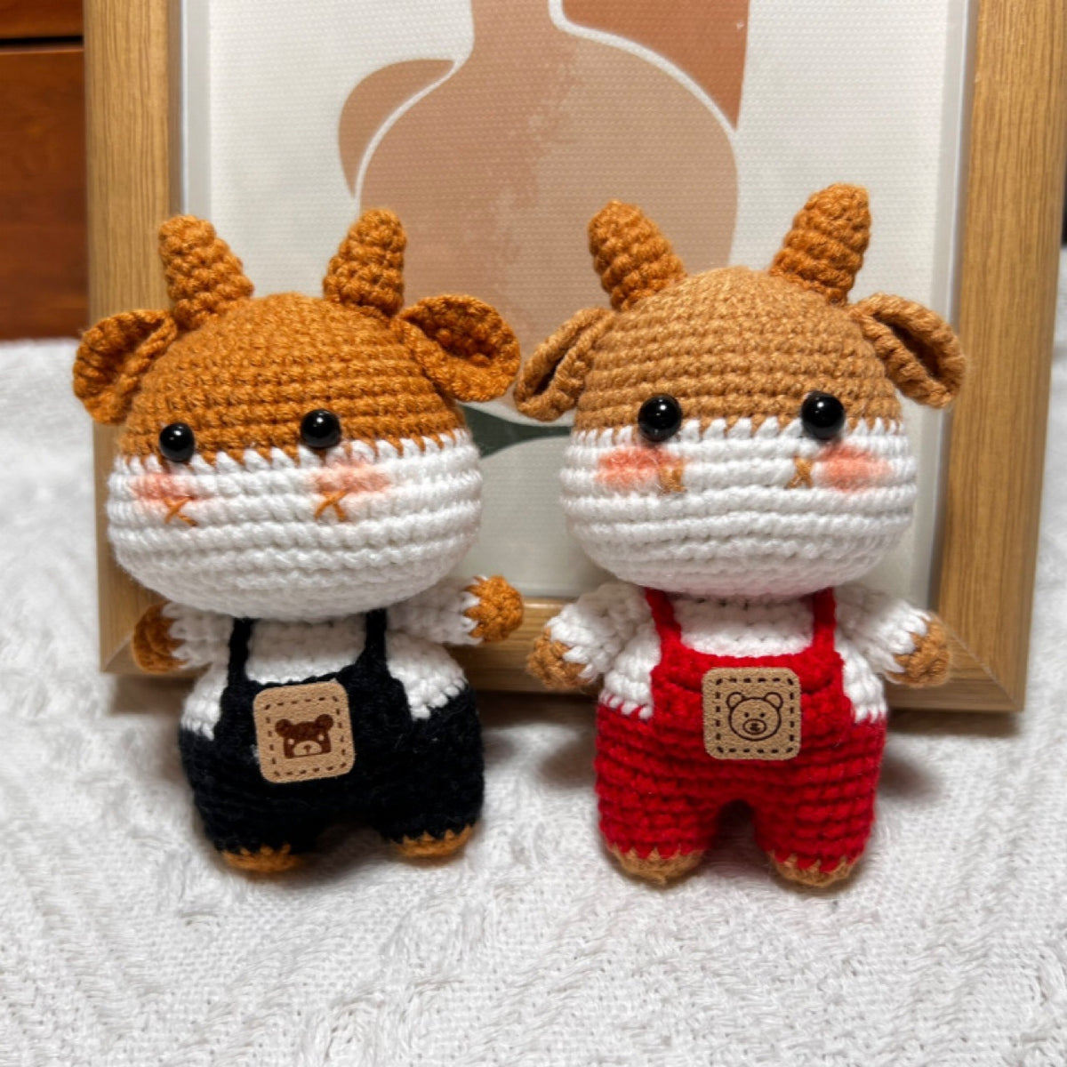 Handmade Knitted Zodiac Ox Doll Keychain Pendant