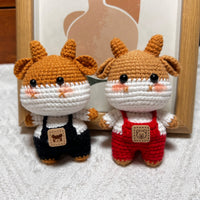 Handmade Knitted Zodiac Ox Doll Keychain Pendant