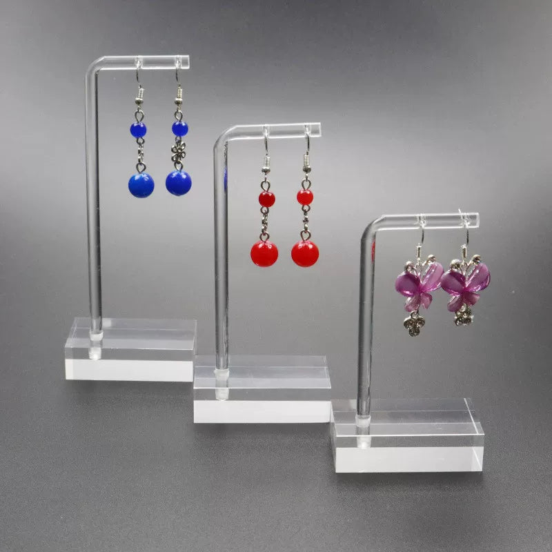Acrylic Earring Display Stand Jewelry Organizer for Studs, Dangles, and Silver/Jade Ornaments