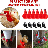 Gravity Poultry Feeder and Waterer Kit with Hole Saw and Sealant Tape for Chickens