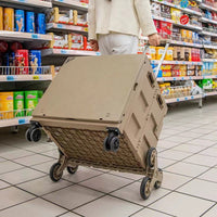 Foldable Camping Cart with Tabletop, Large Capacity Utility Wagon with All-Terrain Wheels