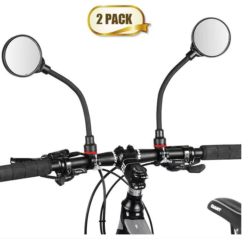 Bicycle Rearview Mirror with Long Adjustable Soft Tube for Mountain Bikes