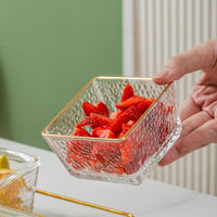 Luxury Glass Fruit Bowl with Lid and Divided Snack Compartments for Home Bar KTV