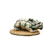 Pure Brass Pixiu Pair with Rhinestones - Wealth Attracting Desk Ornament