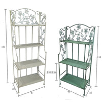 Multi-Tiered Vintage Iron Plant Stand for Balcony & Garden