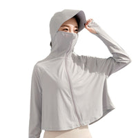 2024 Summer UV Protection Ice Silk Sun Cape for Cycling with Large Brim