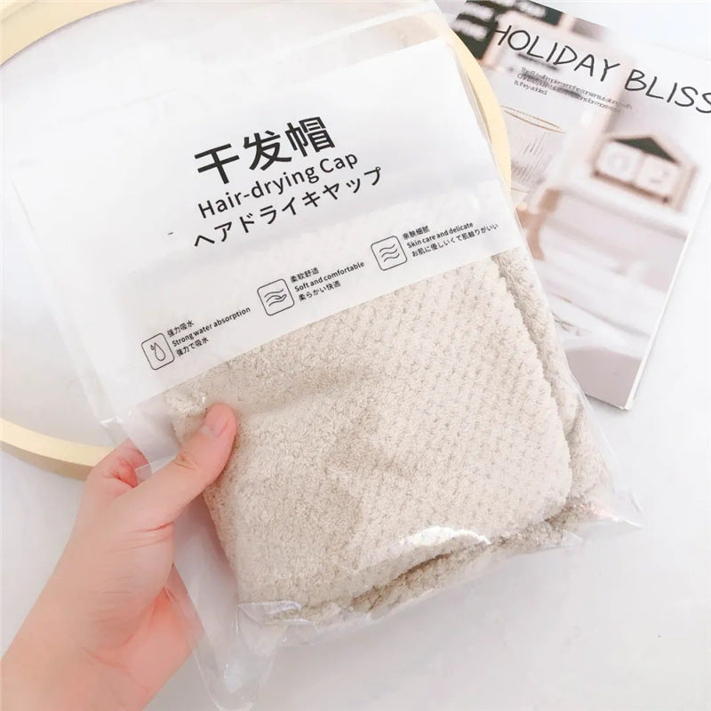 Upgraded Coral Fleece Hair Drying Cap - Super Absorbent Quick Dry Turban