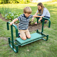 Adjustable Height Garden Kneeler and Seat with Tool Pouch