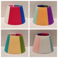 Handmade Bohemian Macrame Yarn Lampshade for E27 Bulb, Colorful DIY Woven Light Cover
