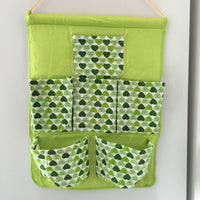 Cute Canvas Wall Hanging Storage Bag Organizer with Multiple Pockets for Home Decor