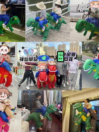 Inflatable Dinosaur Rider Costume for Kids - Jurassic Themed Cosplay Outfit for Performances and Parties