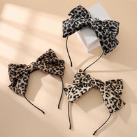 Leopard Print Bow Hair Claw Clip Handmade Fabric Hair Accessories