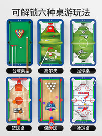 Miniature Multi-Game Table for Kids - Billiards, Soccer, Basketball, Hockey, Golf, Bowling