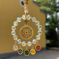 Crystal Five-Way God of Wealth Car Hanging Ornament with Gift Box