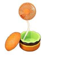 Portable USB Rechargeable Hamburger Mini Fan for Desk, Home, or Outdoor Use - Ideal Kids' Gift