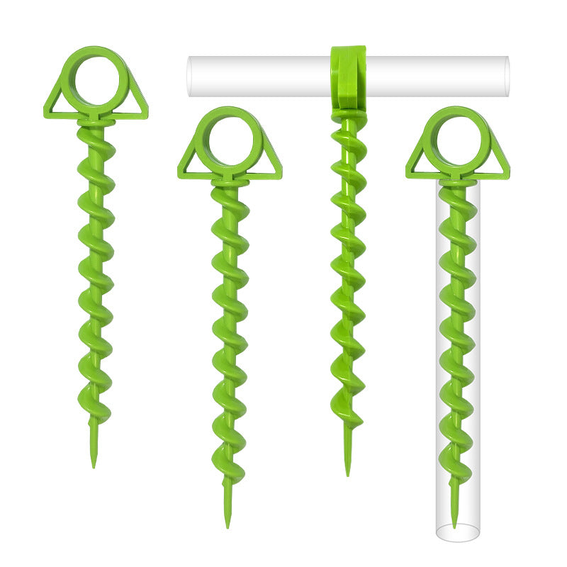 Plastic Tent Stakes Screw-Type Ground Pegs for Outdoor Camping and Canopies
