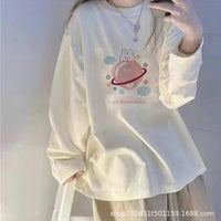 Women's Long Sleeve T-Shirt Round Neck Base Layer Top with Unique Design