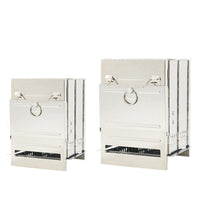 Portable Stainless Steel Folding BBQ Grill Outdoor Charcoal Wood Burning Stove Camping Heater Large