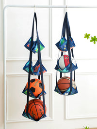 Multi-Layer Hanging Storage Bag for Sports Balls - Basketball, Football, Kids' Toys Organizer