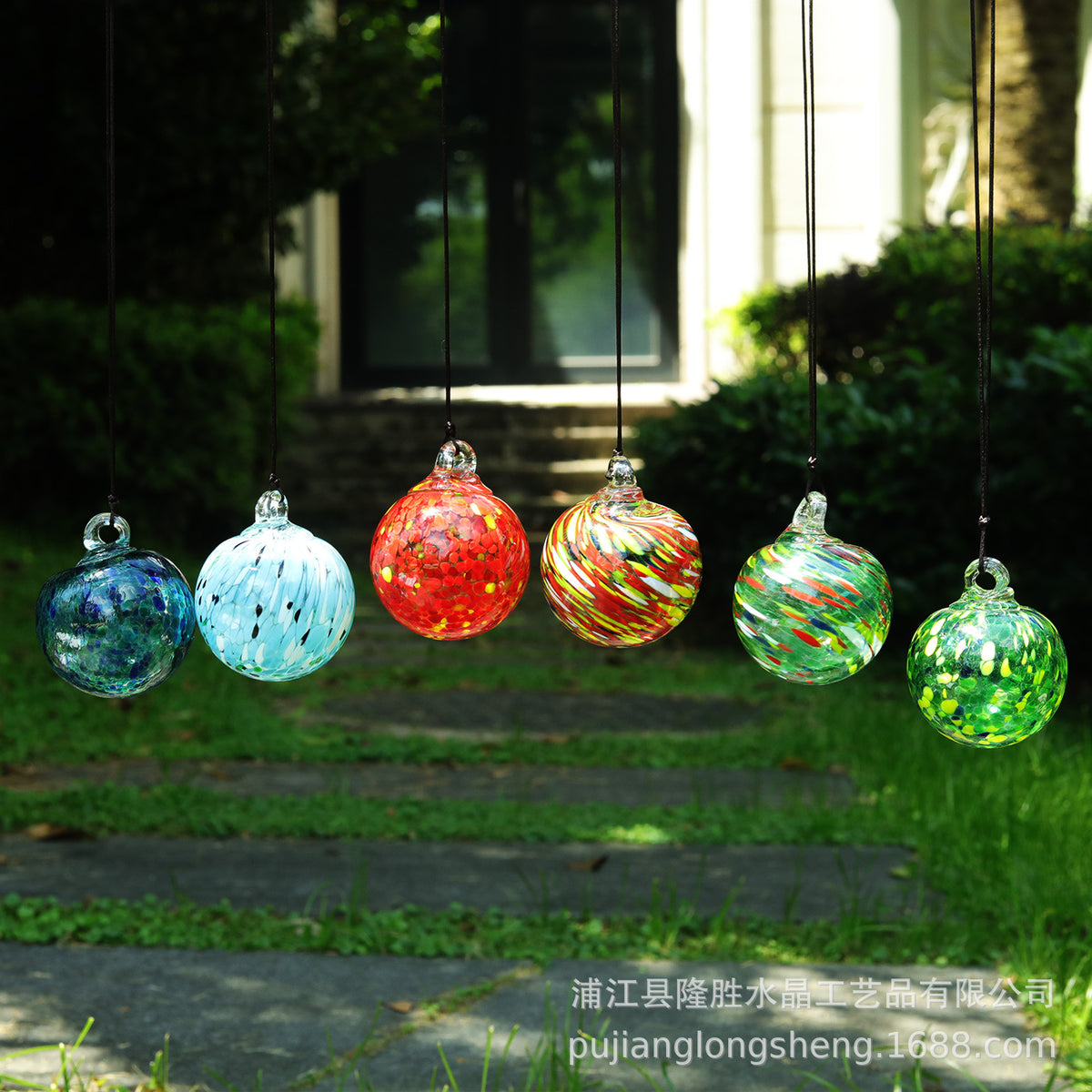 Crystal Hanging Wind Chime Bird Feeder Christmas Tree Ornament Outdoor Hollow Ball