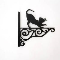 Cat and Butterfly Metal Wall Hook for Hanging Planters, Lanterns, and Wind Chimes