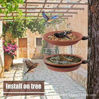 Hanging Bird Feeder and Water Tray Set for Garden and Outdoor Use