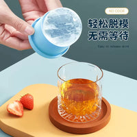 Food Grade Large Ice Ball Maker Mold for Whiskey, Spherical Ice Cube Tray Silicone Tool for Home Use