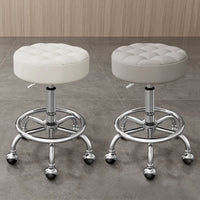 Adjustable Swivel Salon Stool with Wheels for Beauty, Hair, and Makeup