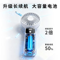 Mini Portable Foldable Desk Fan with Type-C Charging and Lanyard