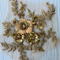 3D Floral Embroidered Lace Applique for Cheongsam & Gown Decoration