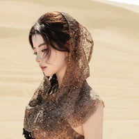 Dunhuang Desert Photography Veil Tribal Exotic Headdress Wasteland Style Hollow Scarf Accessory