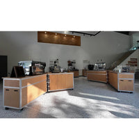 Modern Minimalist Birch Display Cabinet with Aluminum Frame for Retail Store