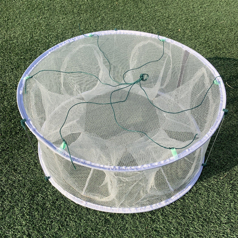 Foldable Round Fishing Net Trap for Shrimp and Lobster, White