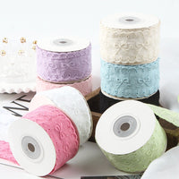 Lace Daisy Embroidered Ribbon for DIY Bows, Gift Wrapping, and Floral Arrangements