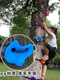 Kids Outdoor Sensory Training Wooden Climbing Ladder Swing