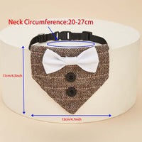 Pet Suit Bandana Collar with Bow Tie for Cats and Small Dogs