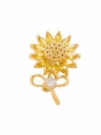 Sunflower Rhinestone Brooch Pin for Cardigans & Anti-Exposure, Chinese Style Design