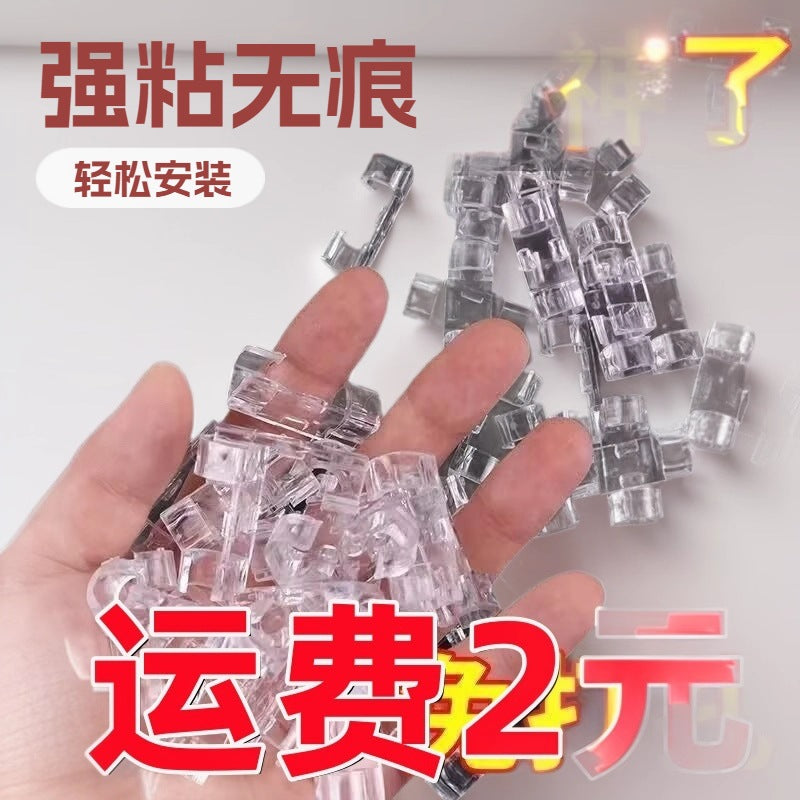 Self-Adhesive Cable Clips for Desk and Wall Organization, No-Drill Wire Management Holders